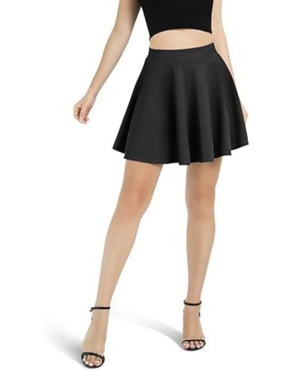 Flared Black Skirt 100% cotton